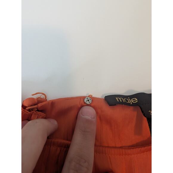 Maje Crinkle-effect satin crop top Orange Size L - Picture 7 of 15